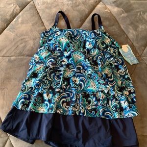 INCHES AWAY by LONGITUDE ONE PIECE SWIMSUIT 18W